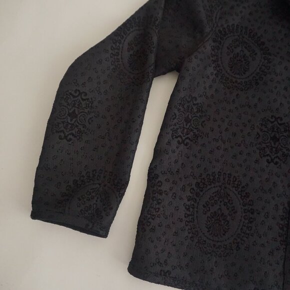 Vintage Christopher Banks Black Orange Fall Leaves Tapestry Blazer Reversible M - Picture 9 of 10